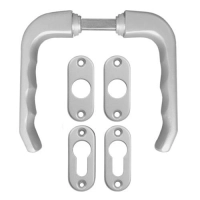 Kvaka sa rozetom za cilindar garnitura Dara srebrna Bane