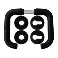 Kvaka sa rozetom za cilindar garnitura Drina PVC crna Bane