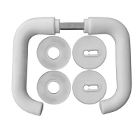 Kvaka sa rozetom za ključ garnitura Drina PVC bela Bane