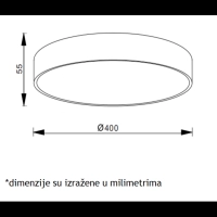 VESTA 350 PLAFONSKA SVETILJKA 30W 3000/4000K CRNA